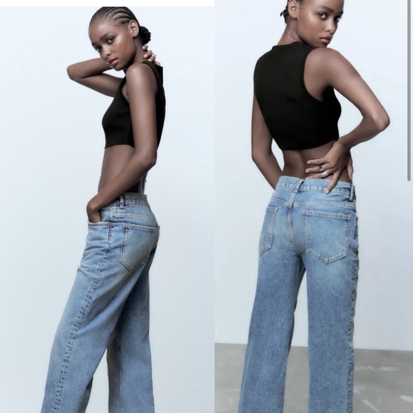 ZARA Knit Top with Jewel Rhinestone Diagonal Asymmetrical Button Knit Sweater - Picture 2 of 5